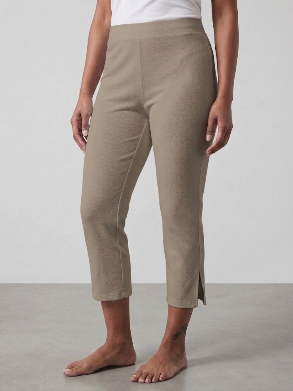 NWT Eileen Fisher High Waist Slim Crop in Cocoa Washable Stretch Crepe Pants M
